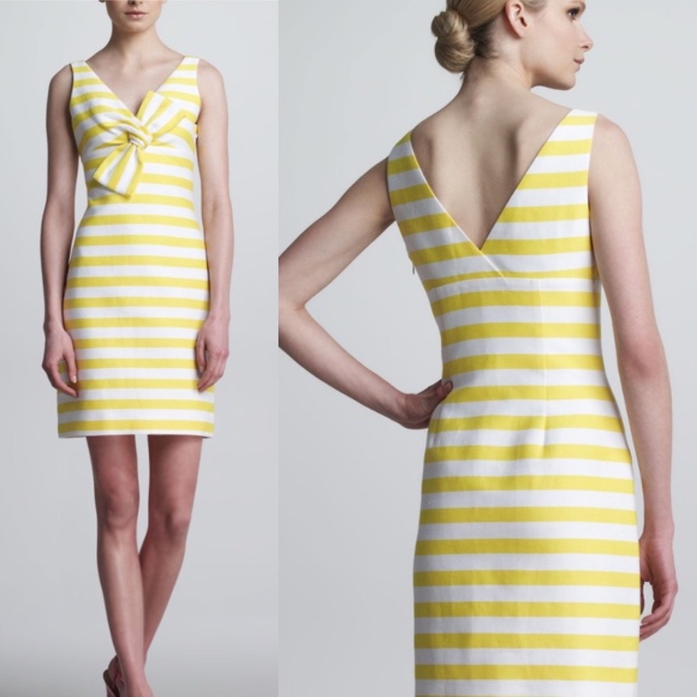 Kate Spade Silverscreen Sleeveless Striped Bow Dress